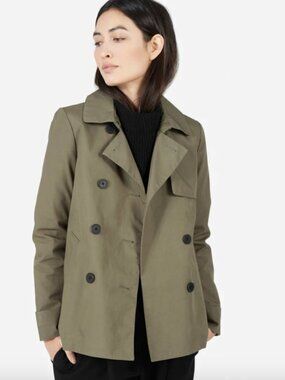 Everlane Swing Trench Coat in Sage